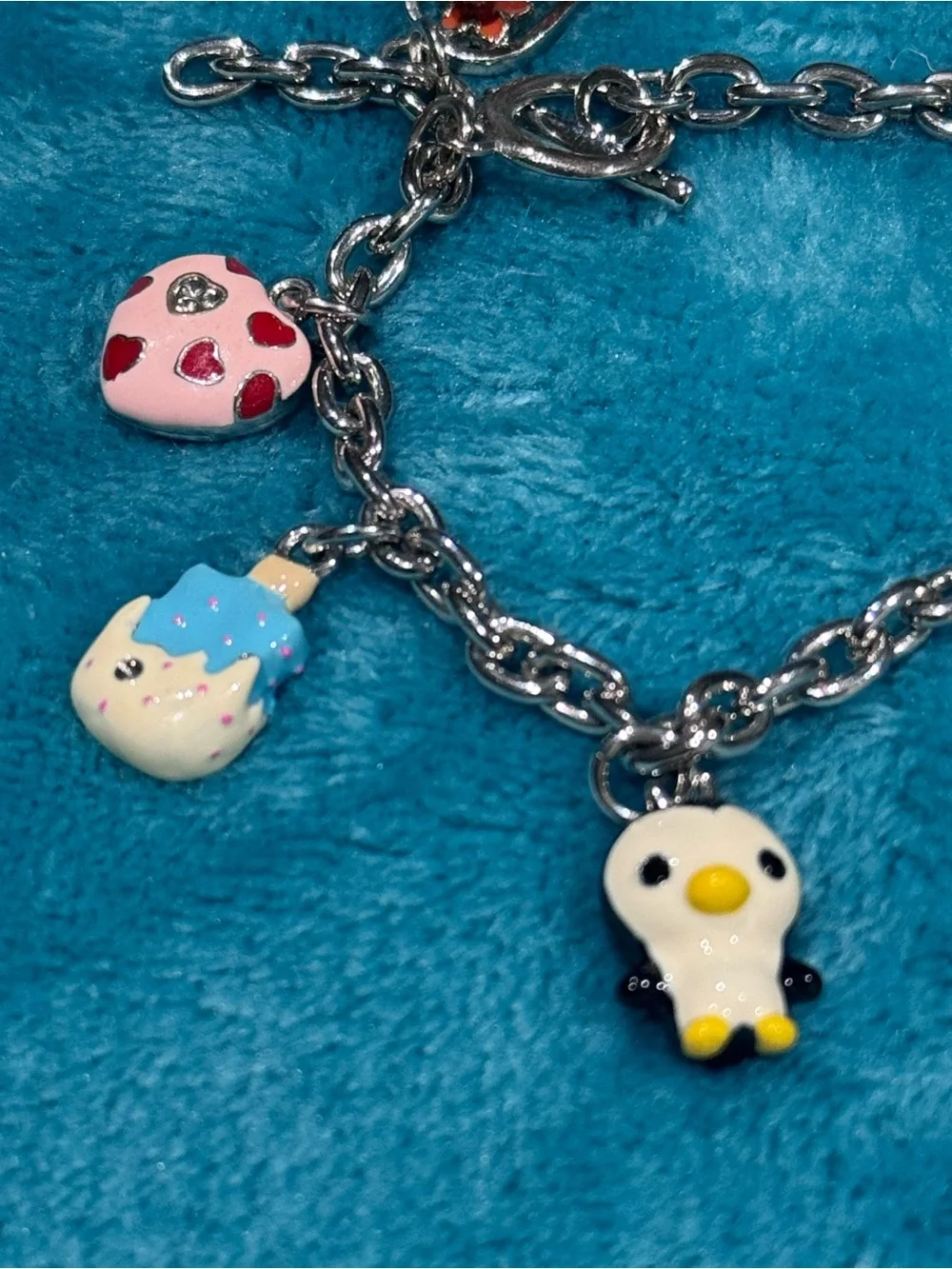 Silver Enameled Charm Bracelet